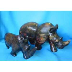  Soapstone Carved Rhino 