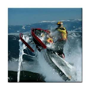  Snowmobiling Sport Tile Trivet 