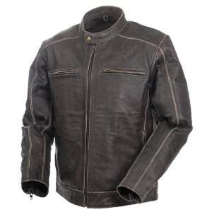  Mossi Mens Nomad Premium Leather Jacket 46 Distressed 