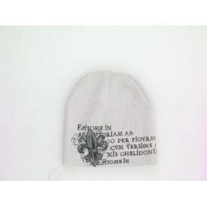  New Ski Snowboard Beanie Hat Light Gray with Poem and 