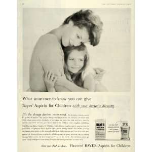  1959 Ad Flavored Children Bayer Aspirin Mother Doctor Pain 