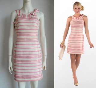 2012 NEW $298 Lilly Pulitzer Pink Elias Stripe Bow Dress 0/2/4/6 