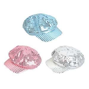  Assorted Pastel Sequin Foil Newsboys Hats Toys & Games