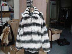 Mens Mans Chinchilla Hooded Jacket Coat $6995 L/XL 6XL  