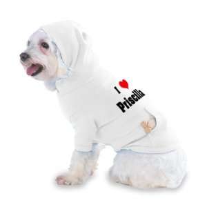  I Love/Heart Priscilla Hooded T Shirt for Dog or Cat X 