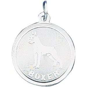  Sterling Silver Boxer Disc Charm Jewelry