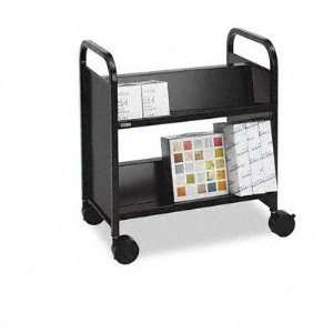  Four Shelf Book Cart, 500lb Cap., 28 x 18 x 32 1/4, Black Electronics
