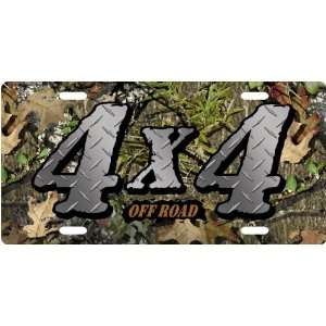  Diamond Plate 4 X 4   Camo Custom License Plate Novelty 