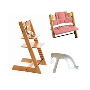 Stokke Tripp Trapp High Chair, Cushion, and Baby Rail   Cherry with 