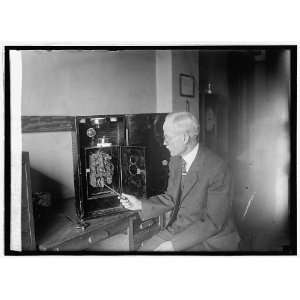  Photo Dr. J.C. Van Slyke with electric clock, 3/15/26 