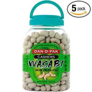Dan D Pak Wasabi Cashews, 21 Ounce Plastic Jar (Pack of 5)  