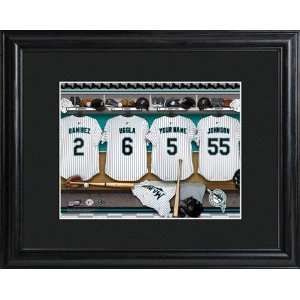  MLB Florida Marlins Clubhouse Print in Wood Frame
