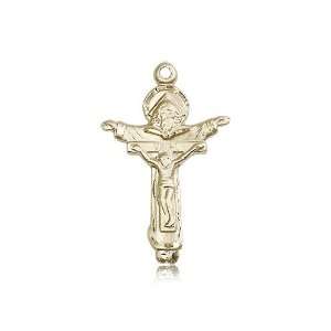  14kt Gold Trinity Crucifix Medal Jewelry