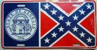 New  OLD GEORGIA STATE FLAG  REBEL License Plate  