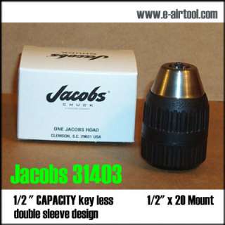 NEW KEYLESS JACOBS DRILL CHUCK 1/2 20 PRO for DEWALT and many others