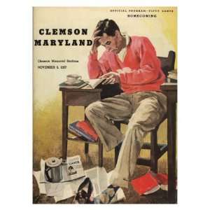 Clemson vs. Maryland, 1957 Sports Giclee Poster Print, 32x44  