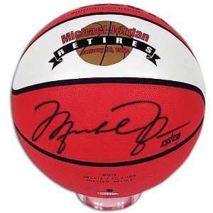   Deck Autographed Red/Retirement Basketball ( Jordan, Michael  Bulls