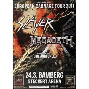 Slayer & Megadeth European Carnage 2011   CONCERT POSTER from GERMANY 