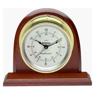  Maximum Meridian Quartz Clock with Silver Dial & Brass 