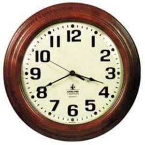  Hardwood Wall Clock Mahogany Case, Off White Face, 16 in 