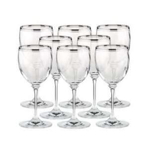  Mikasa Stephanie Platinum Crystal Wine Glasses, Set of 8 
