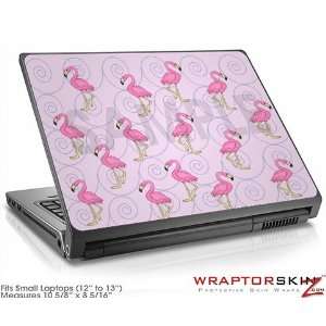  Small Laptop Skin Flamingos on Pink Electronics