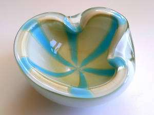 Vintage 1950s BARBINI Murano ART Glass CIRCUS TENT Bowl  