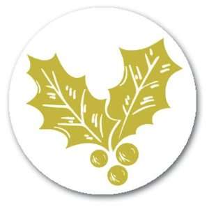  200 Golden Holly Christmas Seals 