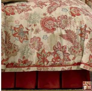 measures 110 x 96 pleated bedskirt repeats the same spice barn red