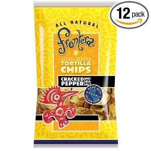 Frontera Salt & Pepper Tortilla Chips, 9 Ounce (Pack of 12)  