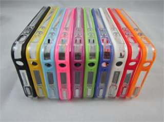 10x TPU Clear Bumper Silicone Case for iPhone 4 4G 4S Multi color 