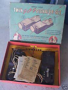 Vintage 1950s Boy Scout Twin SOS Signaler Set w Box  