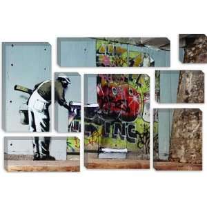  Graffiti Wallpaper Hanging by Banksy Canvas Painting Art 