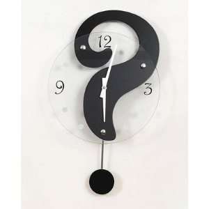  Question Mark Shaped Wall Clock with Dot Pendulum