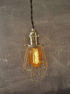Vintage Industrial Cage Light  Machine Age Pendant Lamp  