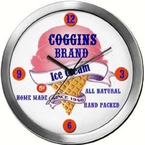  COGGINS 14 Inch Ice Cream Metal Clock Quartz Movement 