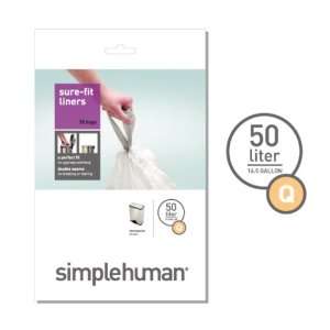  simplehuman Trash Can Liner Q, 50 Liters/13 Gallons, 20 