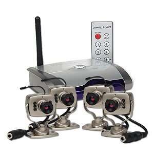  4 CHANNEL WIRELESS RECEIVER & 4 COLOR CAMERAS Electronics