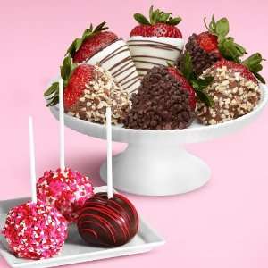 Sweetheart Cake Pops & Full Half Dozen Gourmet Fancy Berries  
