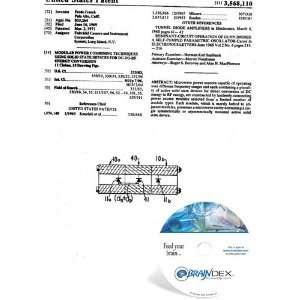 NEW Patent CD for MODULAR POWER COMBINING TECHNIQUES USING SOLID STATE 