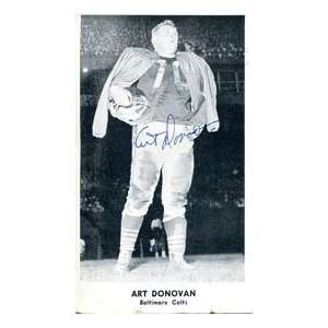 Art Donovan Autographed/Hand Signed Black & White Postcard 