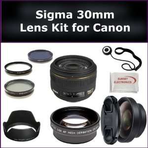  Sigma 30mm f/1.4 EX DC HSM Autofocus Lens for Canon 