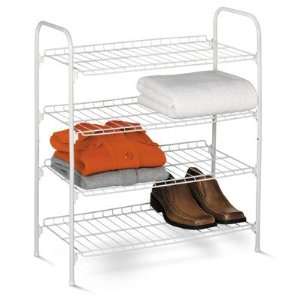   Can Do 4 Tier Wire Shoe and Accessory Shelves   White