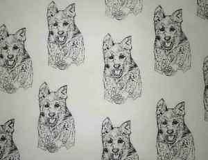 GERMAN SHEPHERD DOG PUPPY CRAFT FABRIC 1 YARD  