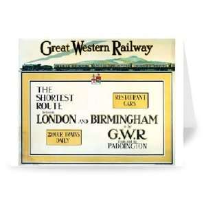 The Shortest Route   Longon to birmingham   Greeting Card (Pack of 2 