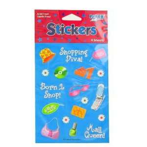  24 Packs of 4 Shopping Spree Diva Sticker Sheets