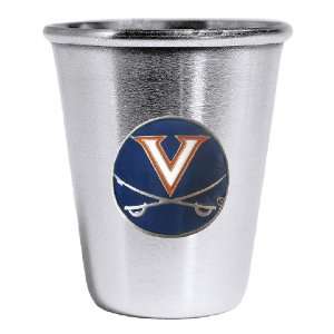  Set of 2 Virginia Cavaliers Stainless Shot Glass   NCAA 