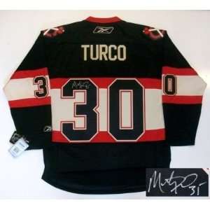  Marty Turco Signed Uniform   Chicago Blackhawks Rbk 3rd 