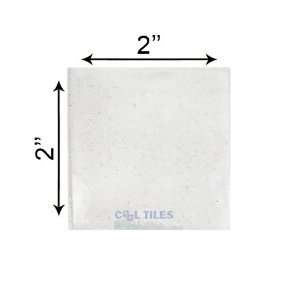   opaque satin 2 x 2 ceramic tile in powdered sugar