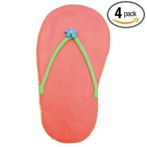 Traverse Bay Confections Hand Decorated Pink Flip Flop Cookie, 3 Ounce 